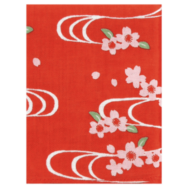 てぬぐいのはんかち　流水さくら