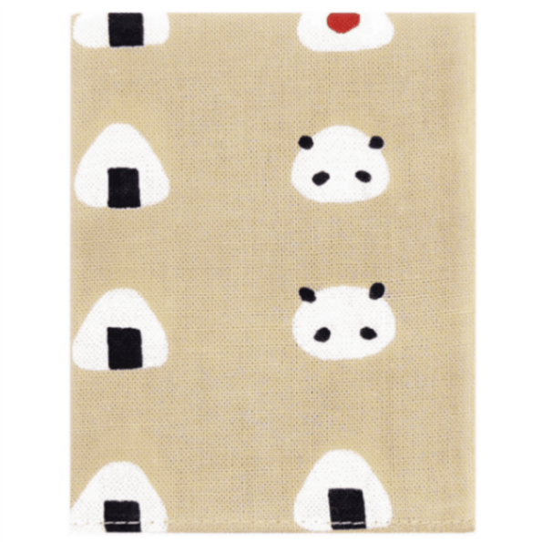 てぬぐいのはんかち　おにぎりパンダ