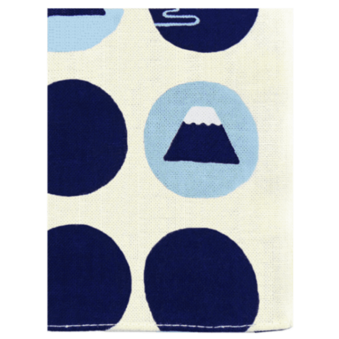 てぬぐいのはんかち　水玉富士