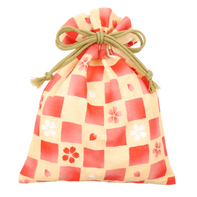 巾着大　ふんわり桜と市松