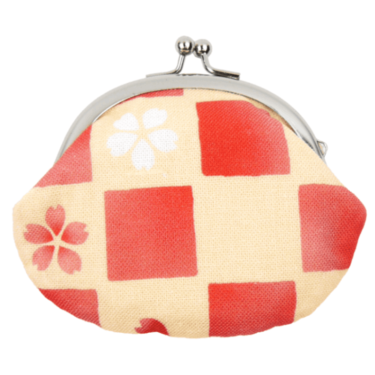 がま口　ふんわり桜と市松