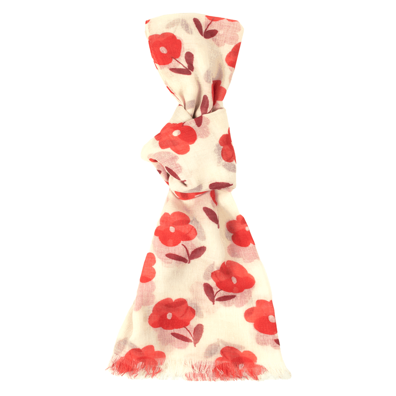 綿ストール　ふわりハナモヨウ