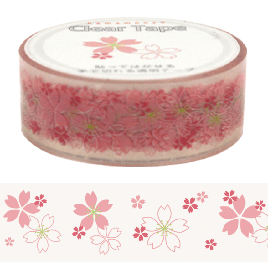 クリアテープ　桜もよう