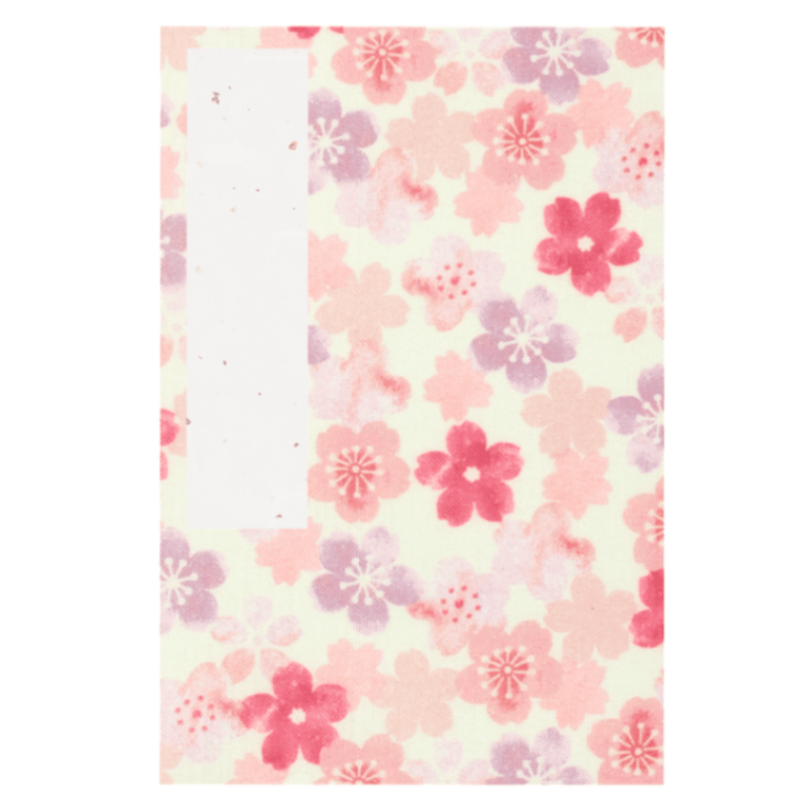 てぬぐい生地の御朱印帳　水彩さくら