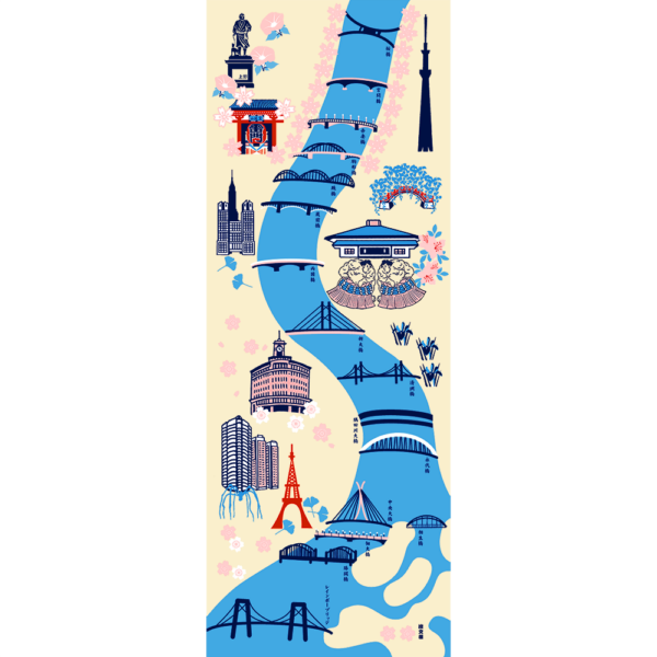 【限定販売】絵てぬぐい　隅田川めぐり