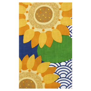 てぬぐい　ひまわり青海波