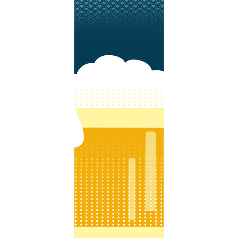 おもしろてぬぐい　豆絞り生ビール