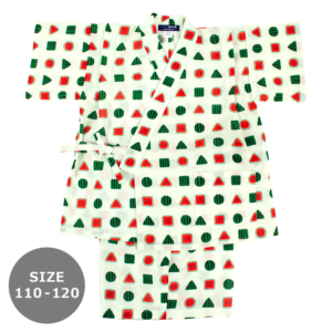 110-120サイズ　キッズ甚平　まるさんかくスイカ　オフ