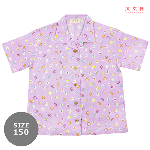 [限定販売]キッズアロハ150cm　飴玉ころりん　ムラサキ