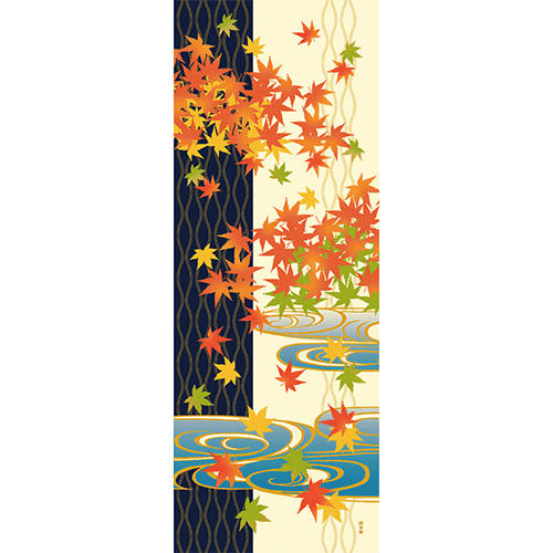 絵てぬぐい　舞い紅葉