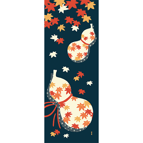 絵てぬぐい　秋色瓢箪