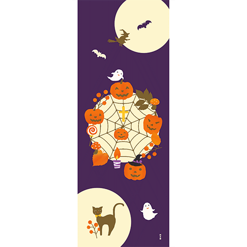 絵てぬぐい　ハロウィンリース