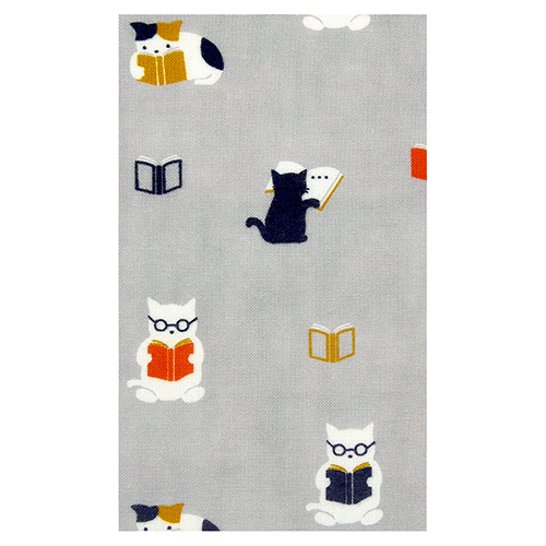 てぬぐい　読書ねこ