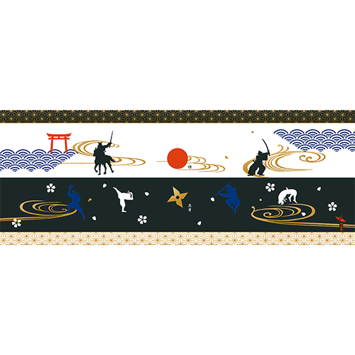 おもしろてぬぐい　侍　忍者はちまき