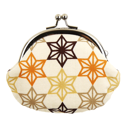 がま口　寄木麻の葉