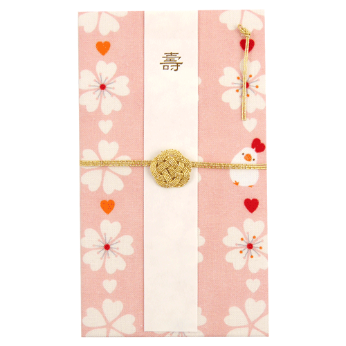 てぬぐいのはんかち　金封　兼用　さくら文鳥