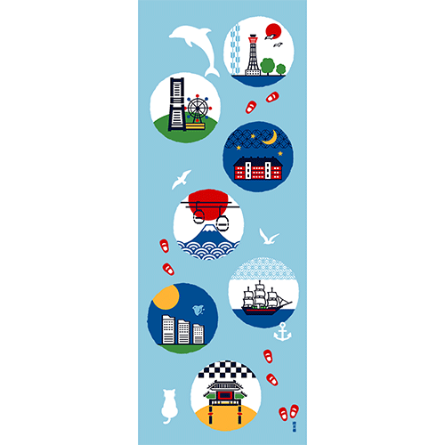 絵てぬぐい　横浜お楽しみ巡り