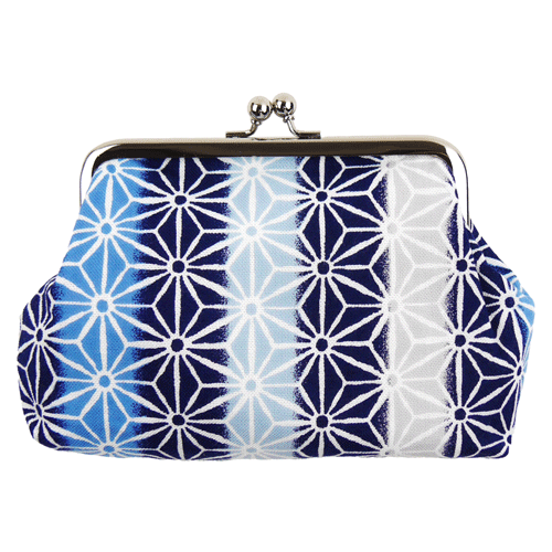 4寸がま口　麻の葉縞