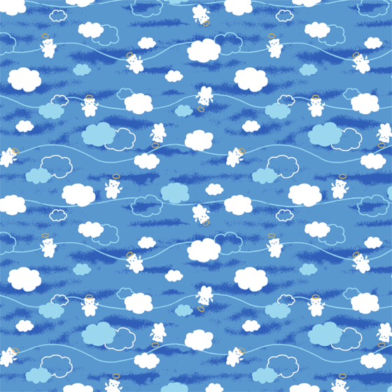 FUROSHIKIクロス　くま雲天使