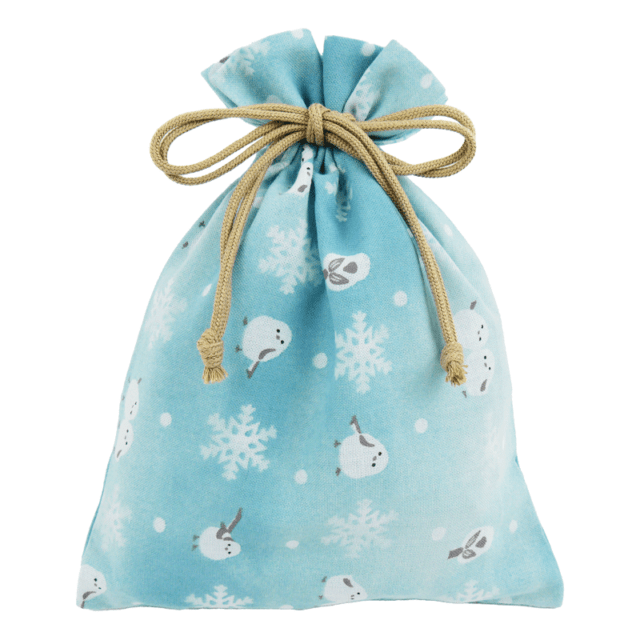 巾着大　シマエナガと雪