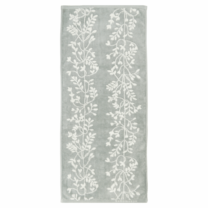 先染めフェイスタオル　エコリーフ　グレー