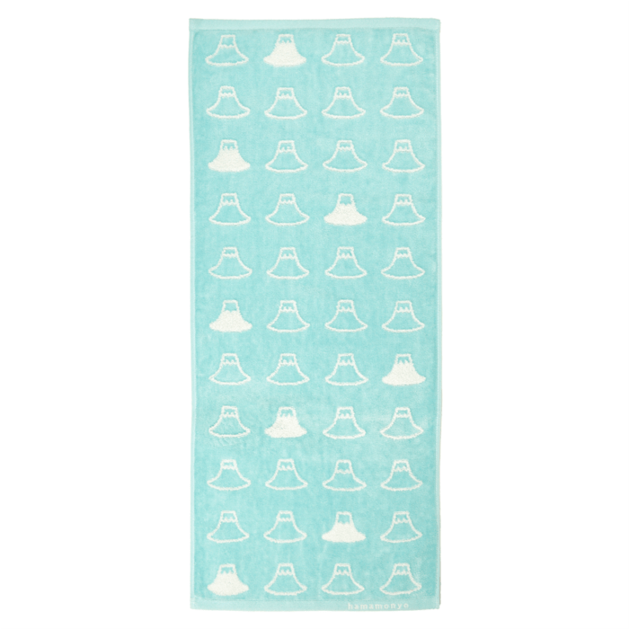 先染めフェイスタオル　富士山　ブルー