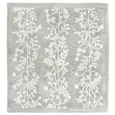 先染めハンドタオル　エコリーフ　グレー