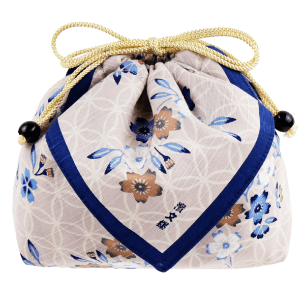 お弁当巾着　七宝に桜しずか