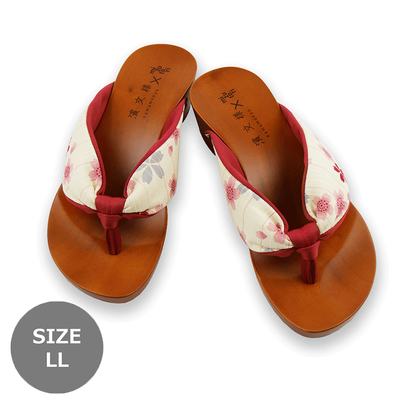 下駄サンダルＬL　夢恋桜（25～25.5cm）（レディース）