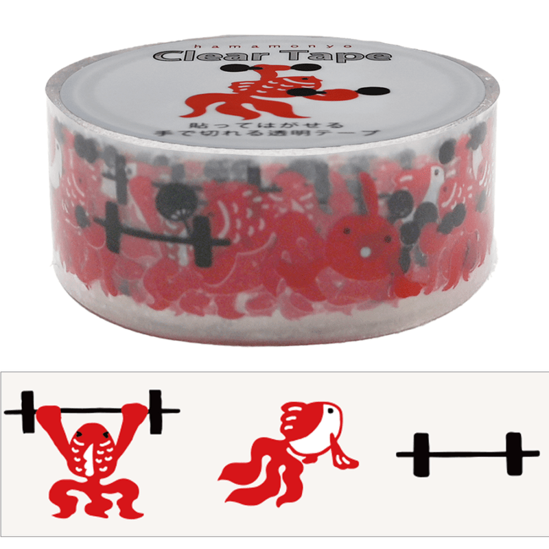 クリアテープ　筋トレ金魚