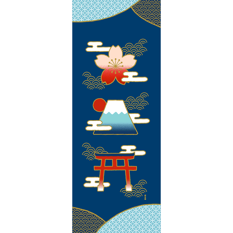絵てぬぐい　姫富士