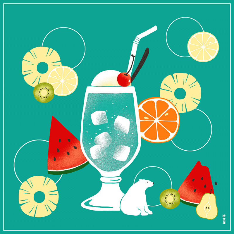 絵小布　爽やかクリームソーダ