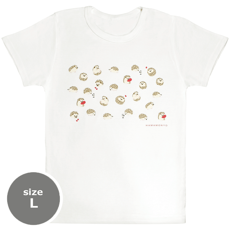 TシャツL　和みハリネズミ　オフ