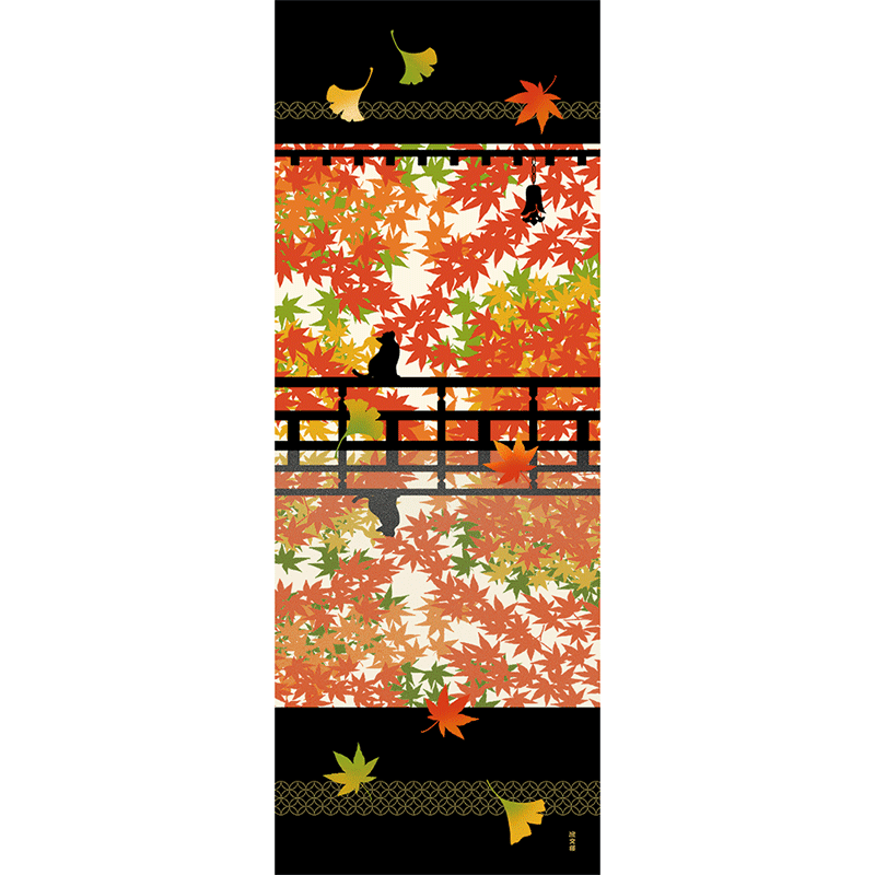 絵てぬぐい　紅葉鏡