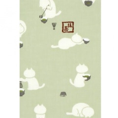 てぬぐい　抹茶ねこ