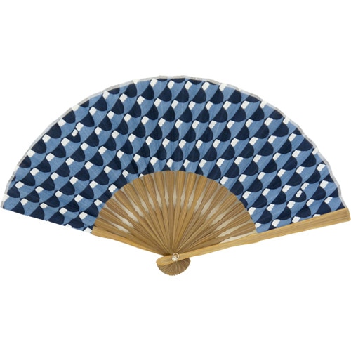 てぬぐい扇子　富士山小紋