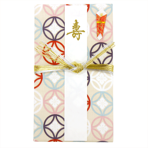 てぬぐいのはんかち　金封　寿　姫七宝