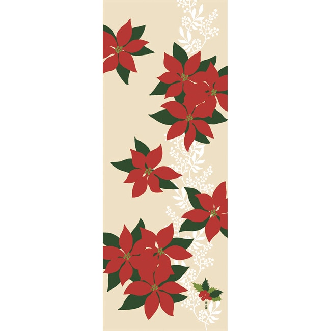 絵てぬぐい　ポインセチア