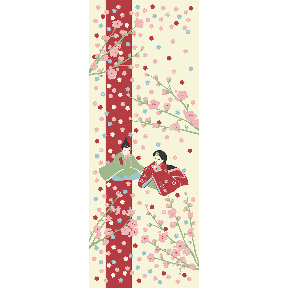 絵てぬぐい　桃の節句