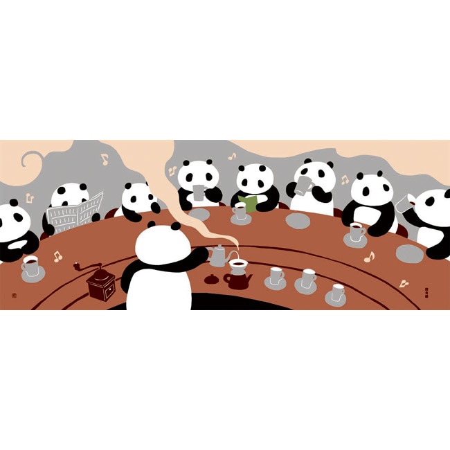 絵てぬぐい　パンダカフェ