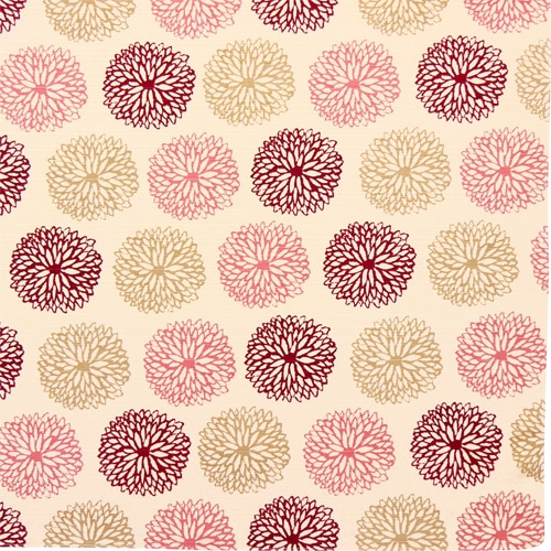 FUROSHIKIクロス　菊づくし　ピンクオフ