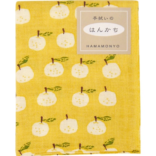 てぬぐいのはんかち　豆まめゆず