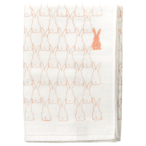 和たおるバスタオル　うさぎ ピンク