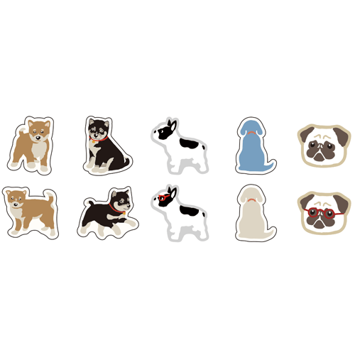 フレークシール　犬シリーズ