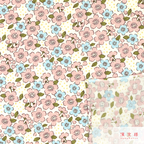 てぬぐいのはんかち　愛し桜