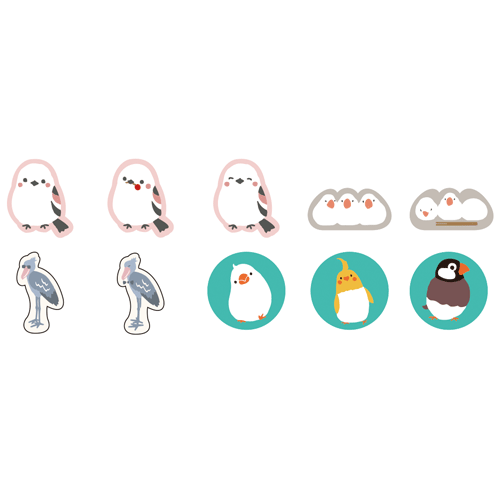フレークシール　鳥シリーズ
