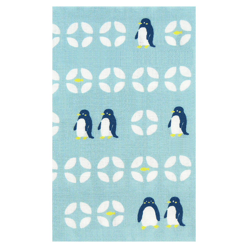 てぬぐい　七宝ペンギン