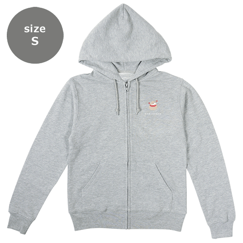 ジップパーカーＳ　ハリネズミ針山　グレー