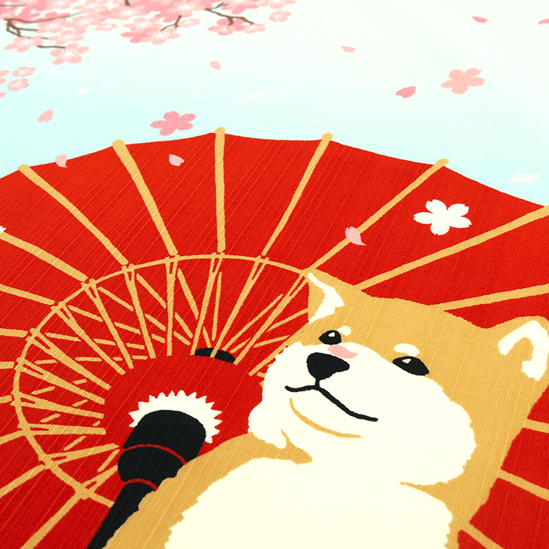 絵小布　舞桜と豆柴