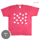 ピグメント染めTシャツＬ　可愛い桜紋　ビビットピンク